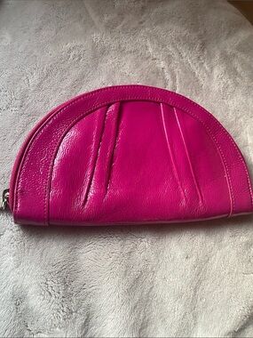 Hobo International Half-Moon Clutch Purse Fuchsia